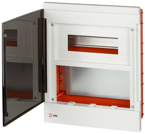 Бокс пластиковый со слаботочным отсеком ЭРА MultiBox bs-12f IP40 350x283x104мм черная дверца картинка 